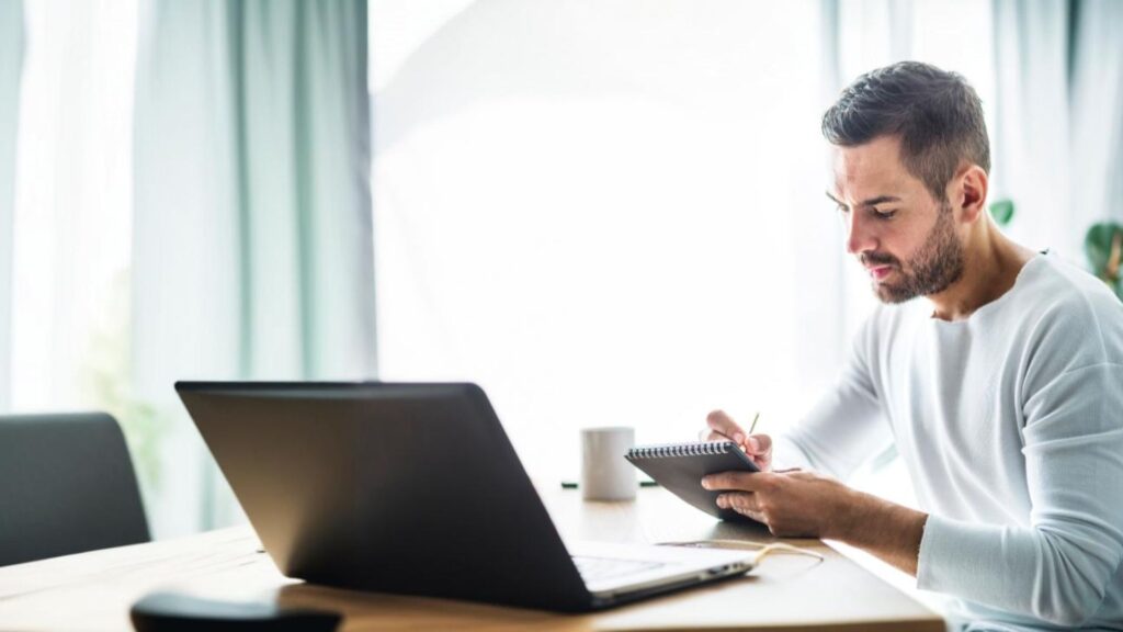 man looking on IOP Schedule