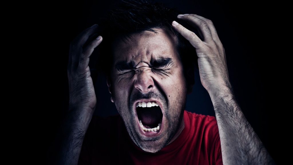 Man experiencing intense distress and paranoia associated with tweaking on meth