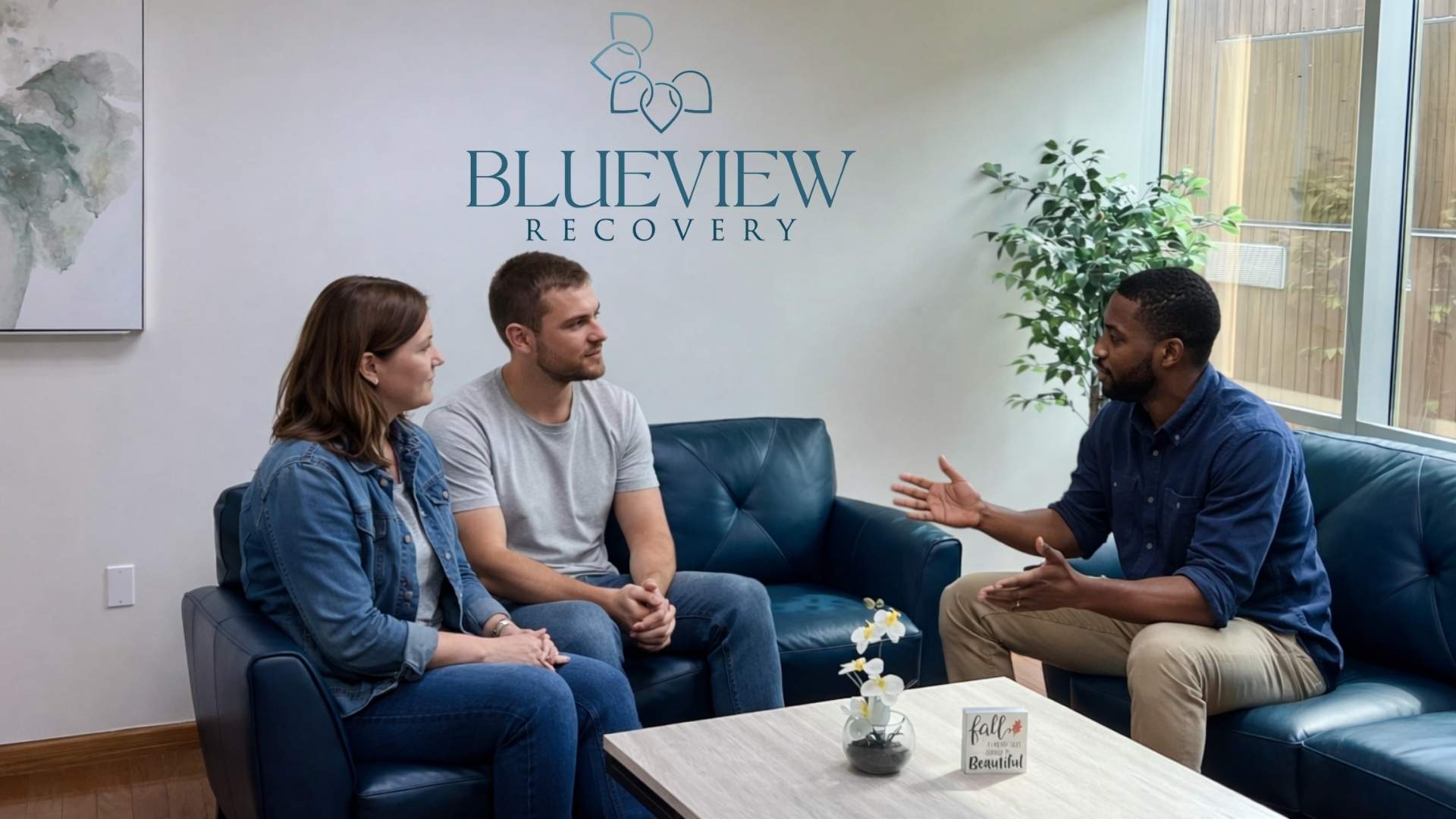 Blueview Recovery IOP Lobby With Logo