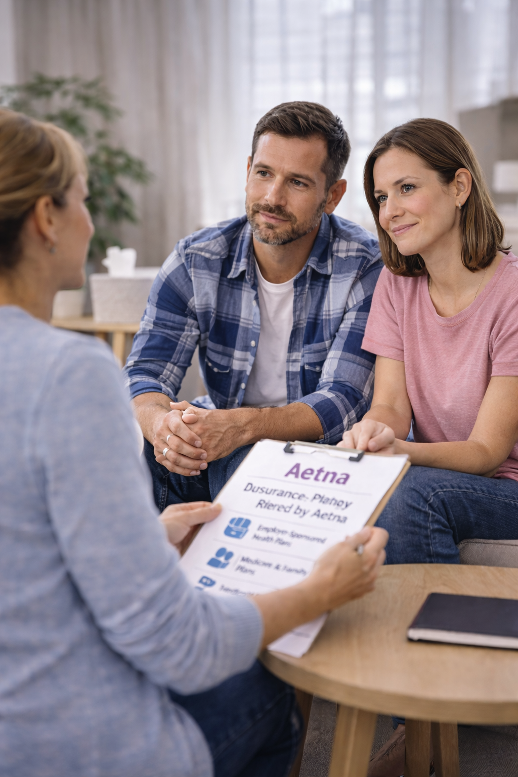 Couple meeting with therapist for outpatient addiction treatment in Pennsylvania